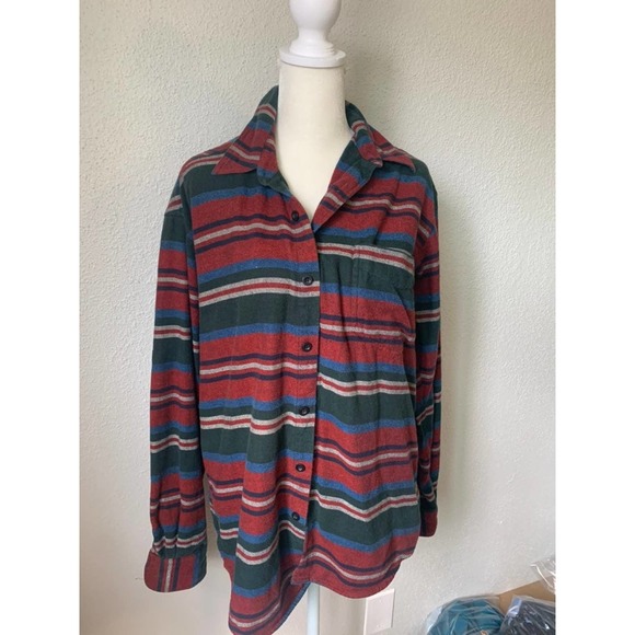 J. Crew Striped Button Down Flannel Size Small - Picture 2 of 8